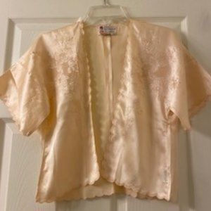 Hand Embroidered 100% Pure Silk Nightgown with Matching Jacket